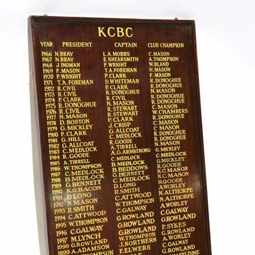 Kcbc Honours Board