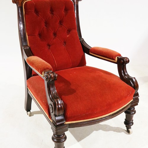 19th Century Mahogany Lounge Chair