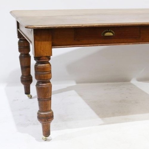 A Large Farmhouse Style Two Drawer Serving Table