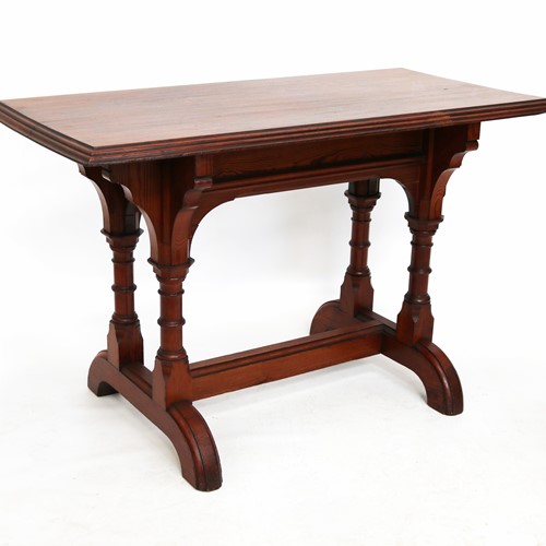 Pitch Pine Gothic Centre Table Circa 1880