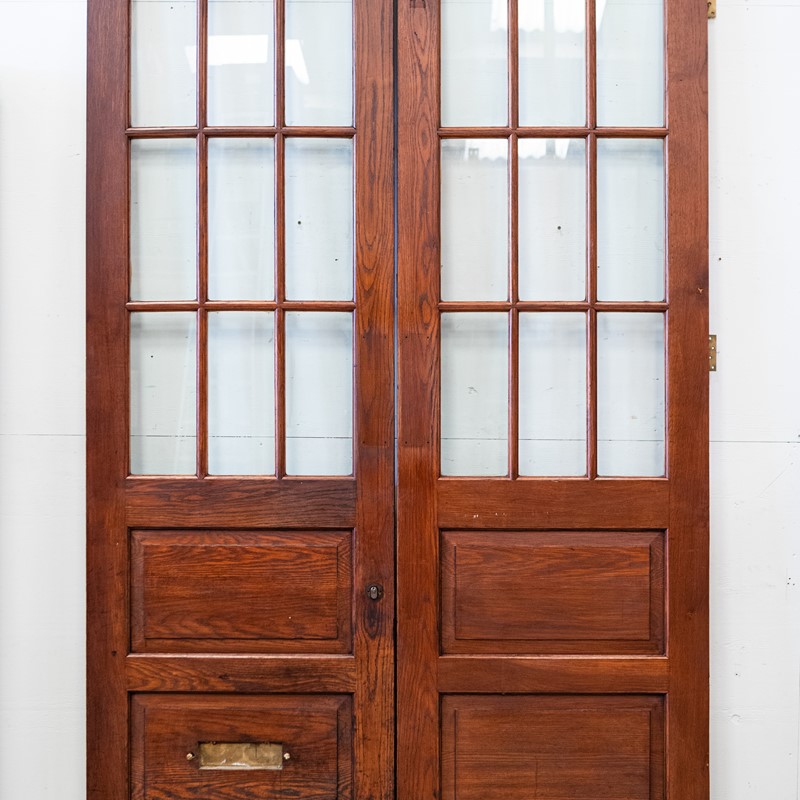 Antique Double Doors | Solid Oak Glazed Doors-the-architectural-forum-large-antique-oak-doors-with-glass-panels-11-main-637996335473188400.jpg