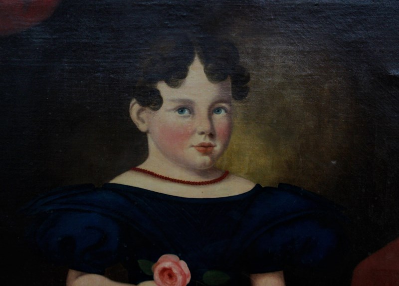 Antique Oil Painting, Portrait Of A Girl, Naive Folk Art-the-black-dog-img-0832-main-638144928284057597.jpg