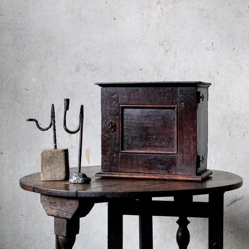 Small Late 17Th Century Oak Spice Cabinet, William And Mary Period