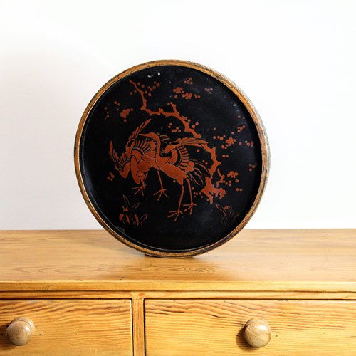 Vintage Japanese Drinks Tray, Lacquer Work 