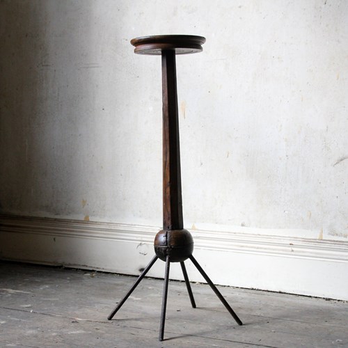 Unusual 19Th Century Candle Stand, Country Furniture, Folk Art
