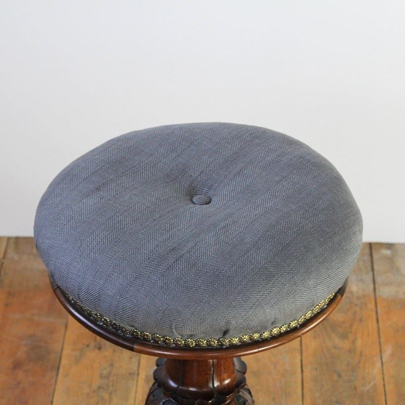 A Victorian Antique Stool, Finely Carved, Newly Upholstered-the-black-dog-img-5445cr2-main-638291181163366533.jpg