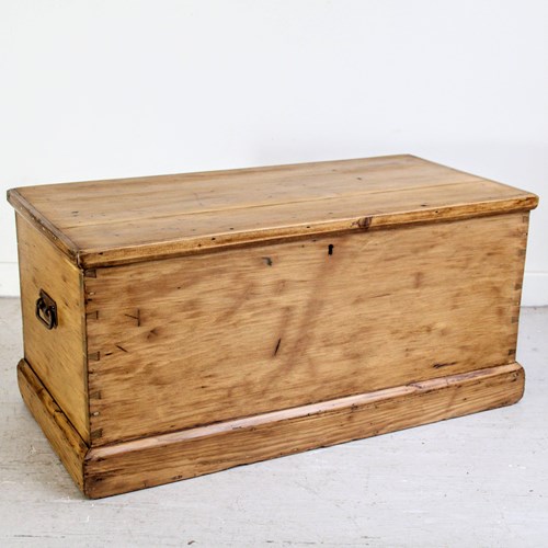 Antique Victorian Stripped Pine Blanket Chest, Box