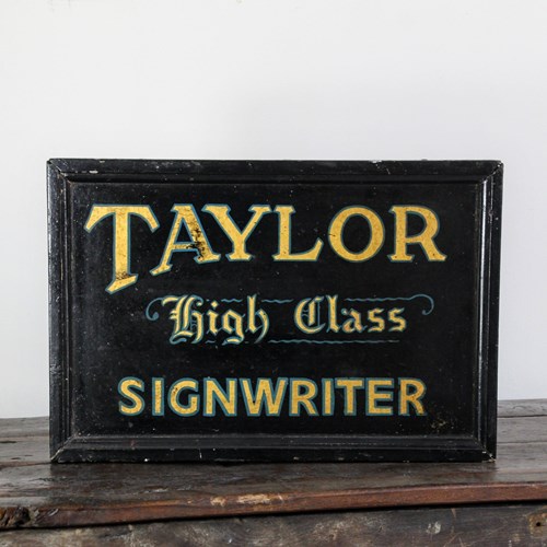 Antique Hand Painted Trade Sign, Sign Writers Sign, Folk Art