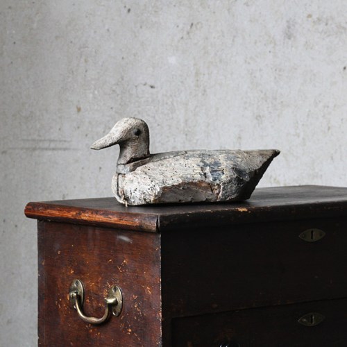 Antique 19Th Century Wooden Decoy Duck, Folk Art