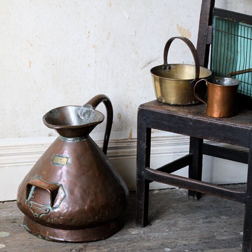 Antique Very Large Georgian Copper Haystack Jug, 4 Gallon Measuring Jug 