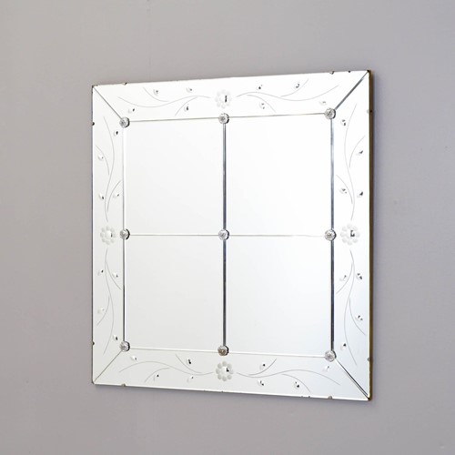 Mid-Century Frameless Mirror