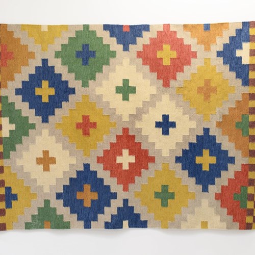 Large Multi-Coloured Swedish Kilim