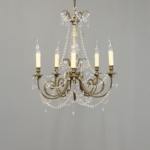 French Five Arm Chandelier