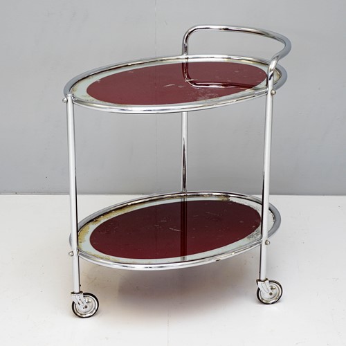 Two Tier Chrome Drinks Trolley