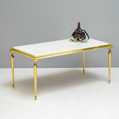 Brass and Marble Coffee Table