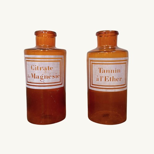 Amber Glass Pharmacy Bottles