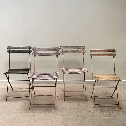 Set Of 4 Rustic Garden Chairs