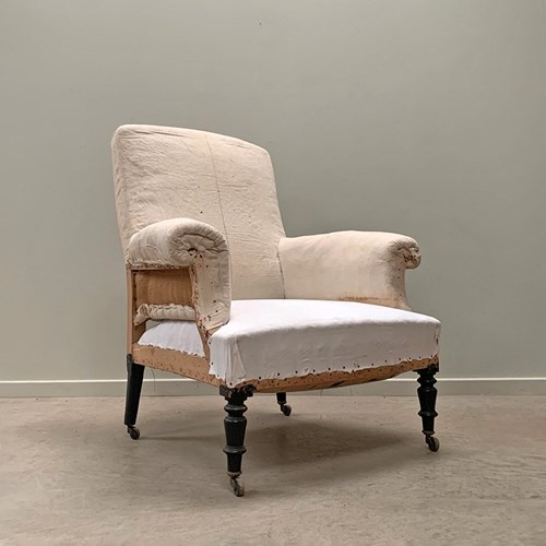 Napoleon III High Back Armchair 'As Is'