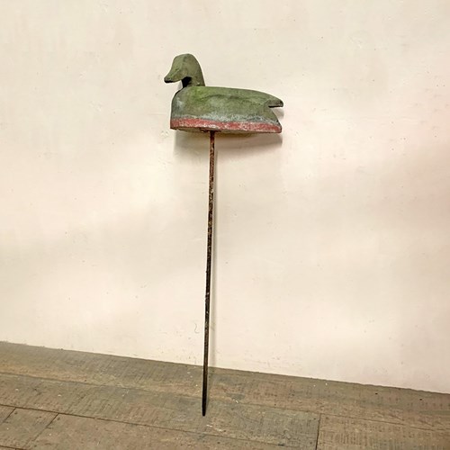 Decoy Duck Mounted On A Spike