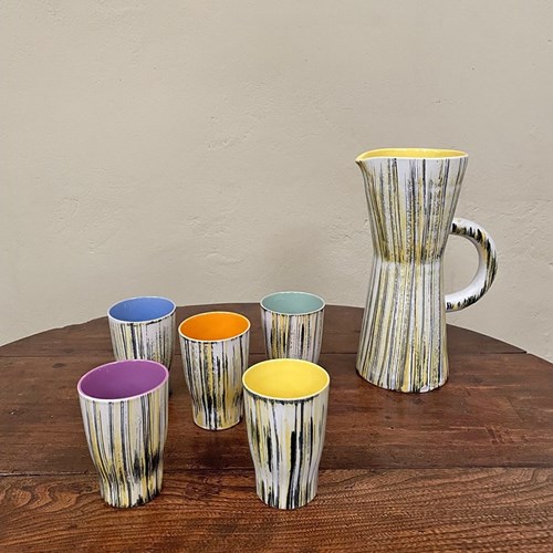 Mid Century Jug And Cups Set