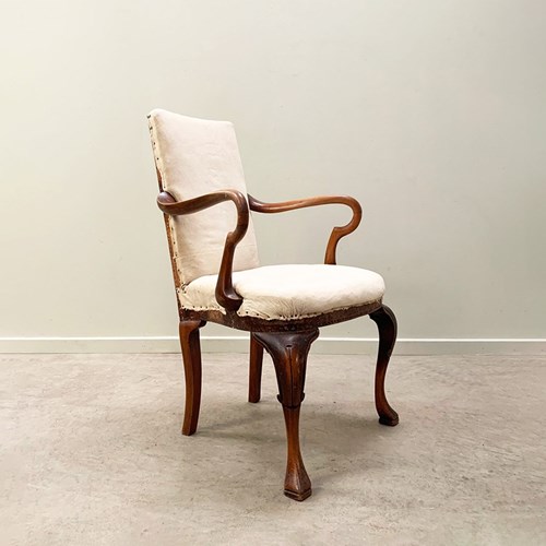 Regency Open Arm Chair For Re-Upholstery