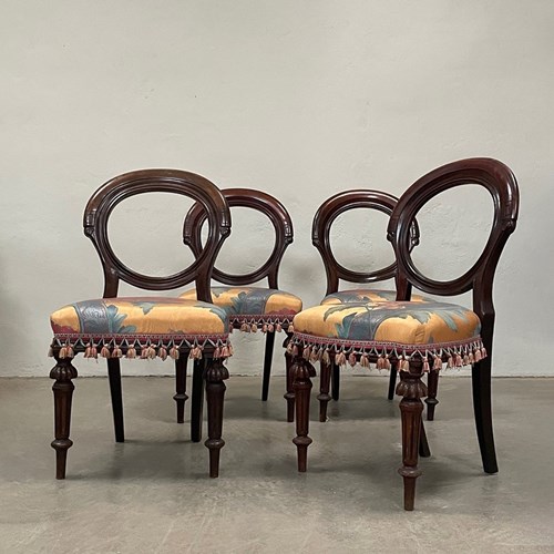 Set Of 4 Balloon Back Dining Chairs