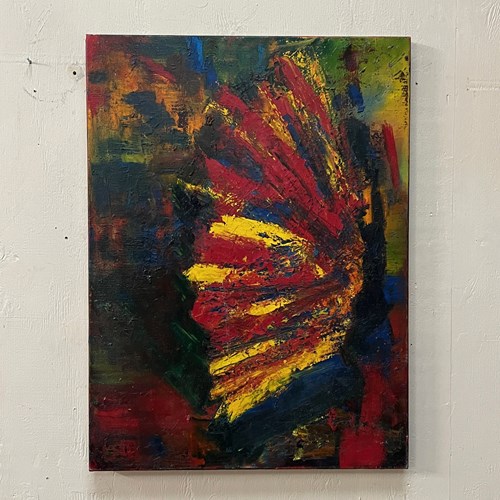 Red And Yellow Abstract Oil