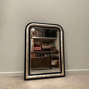 Silver And Ebonised Mirror