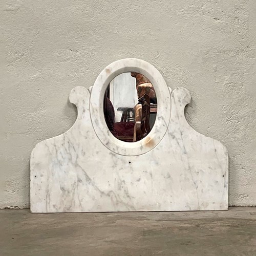 Oval Mirror Set In Marble