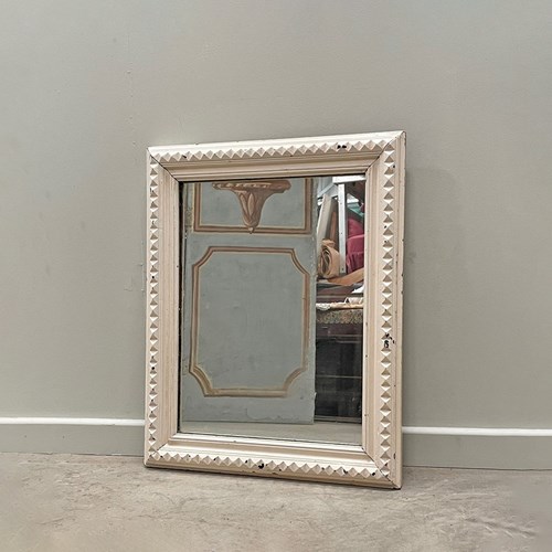 White Carved Mirror