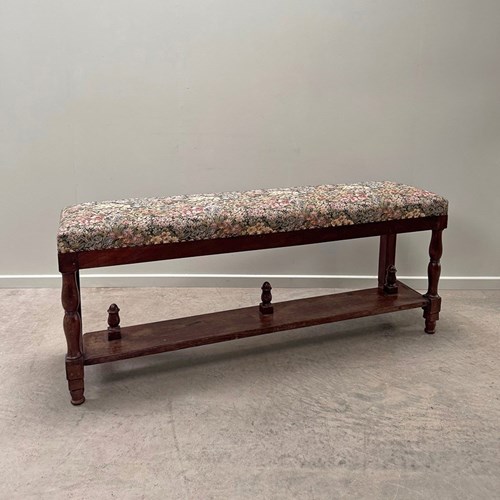 Upholstered Bench With Folding Footstool