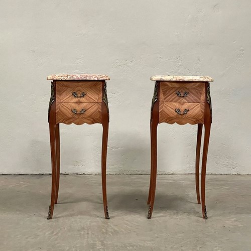 Pair Of Marquetry Bedsides