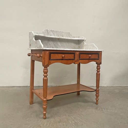 Marble Top Washstand With Towel Rails