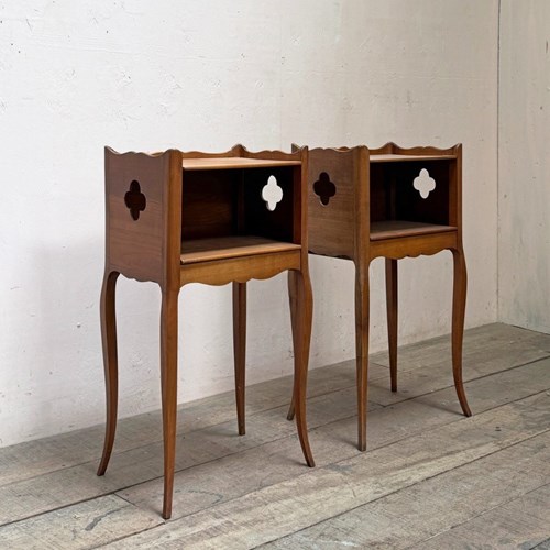 Pair Of Cherry Wood Side Tables