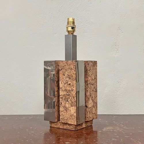 Chrome And Cork Table Lamp Base