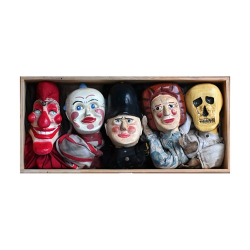 English Hand Carved Wooden Puppets