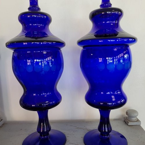 Stunning Cobalt Blue Lidded Jars