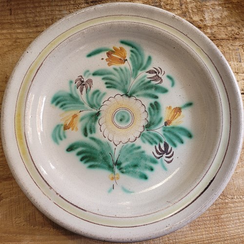 19Th Century Cul Noir Faience Dish