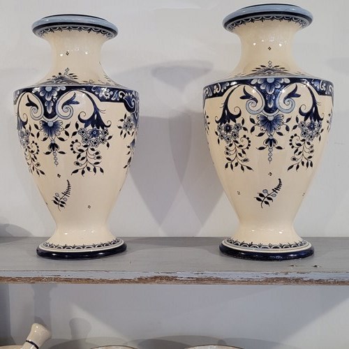 Pair Of Faience Vases