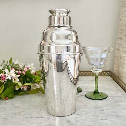 Classic Art Deco Style Silver Plated Cocktail Shaker