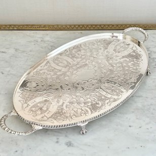 Pretty Hand Chased Twin Handled Ser...