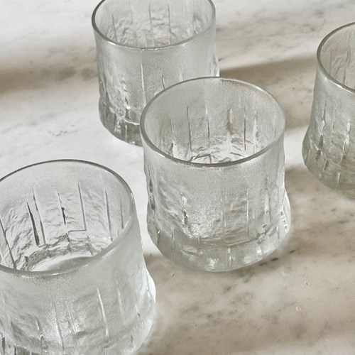 Four Scandinavian Glass Whiskey Tumblers C1970