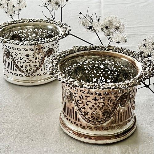 Pair Of Victorian Pierced Magnum Coasters