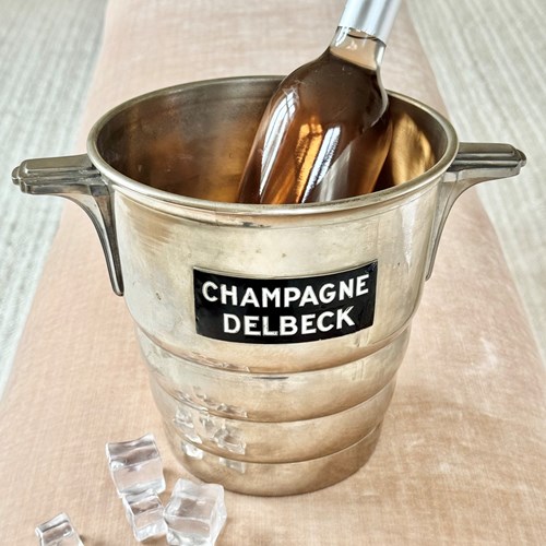 Art Deco Champagne Delbeck Branded Champagne Wine Cooler Bucket