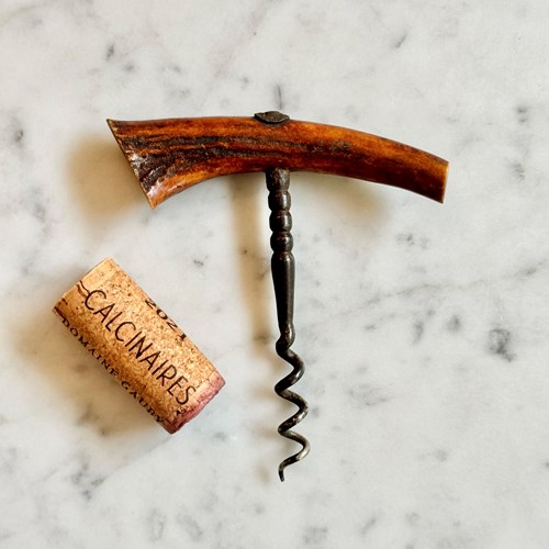 Antique Horn Cork Screw Pull 