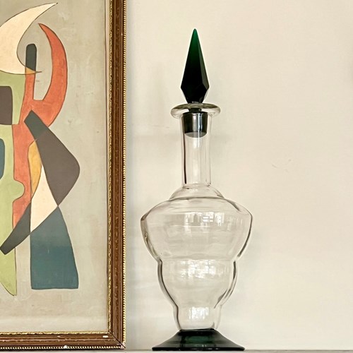 Modernist Contrast Spire Stopper & Base Decanter