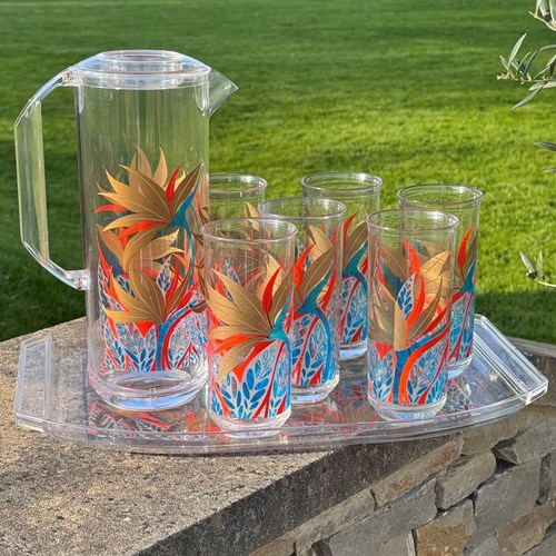 C1980 Culver Lucite Lemonade Picnic Set
