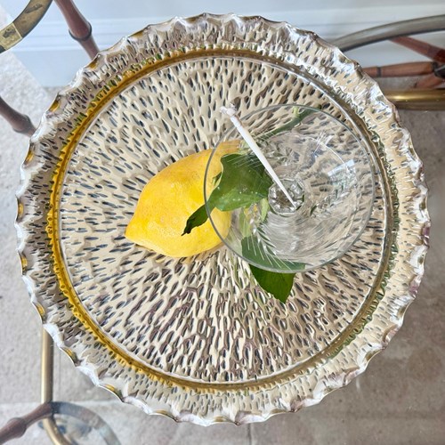  Hukin & Heath Ruffle Rim Round Drinks Serving Tray