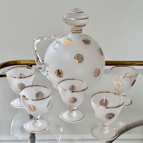 Round Bohemian Cocktail Decanter & Glasses Set