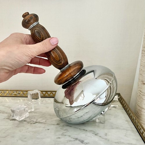 Art Deco Chromium Plated ‘Hand Bell’ Cocktail Shaker